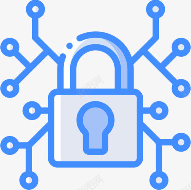 数据网络安全17蓝色图标图标
