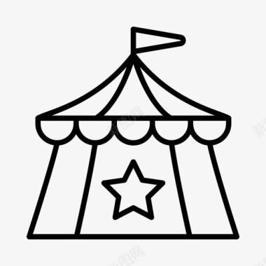 马戏帐篷游乐园大顶图标图标