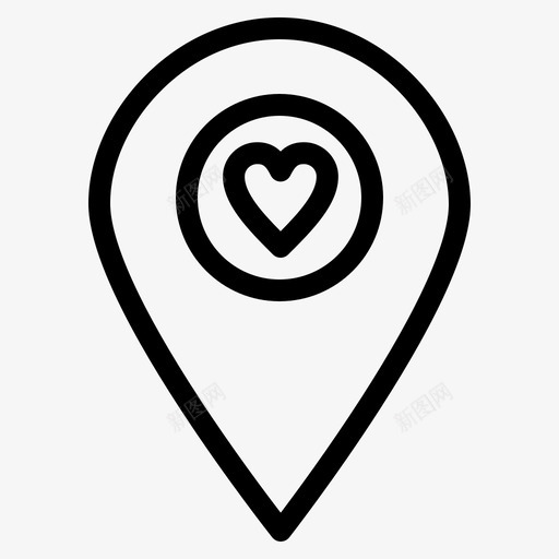 心脏位置地图图标svg_新图网 https://ixintu.com 位置 地图 心脏 指针