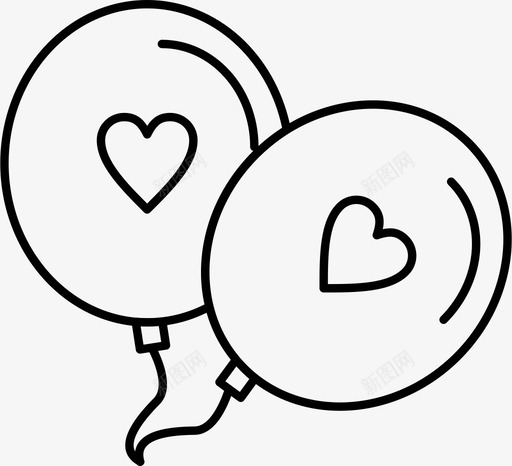气球心气球爱情图标svg_新图网 https://ixintu.com 心气 情人节 气球 爱情