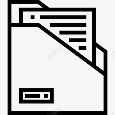 文件夹办公室供应商线性图标图标