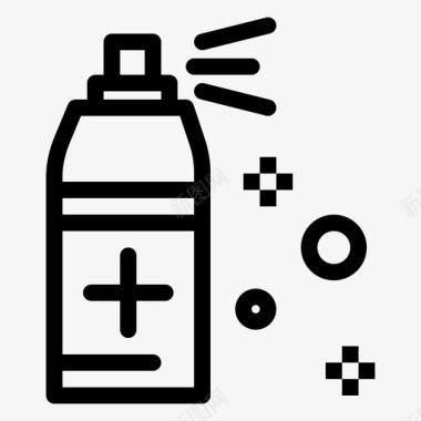 瓶子清洁喷雾图标图标