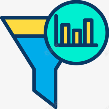 漏斗数据科学4线性颜色图标图标