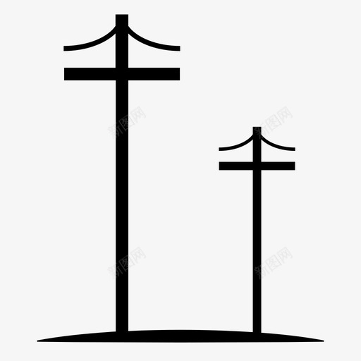电线杆电线塔电力图标svg_新图网 https://ixintu.com 电力 电线塔 电线杆