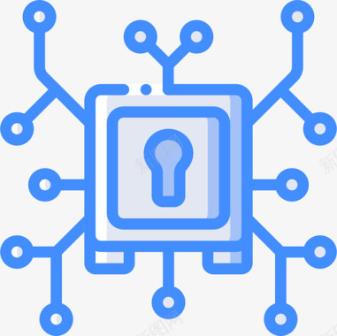 数据网络安全17蓝色图标图标