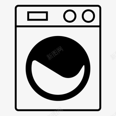 洗衣机自动清洁图标图标