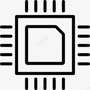 cpu设备微芯片图标图标