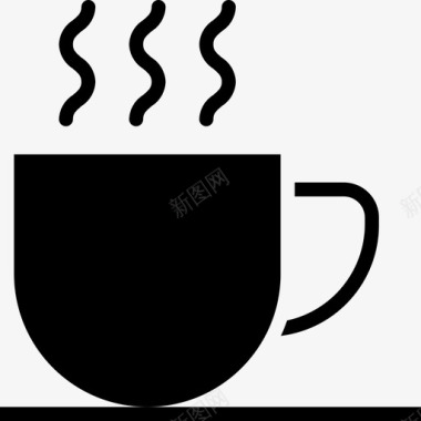 咖啡杯机场69号固体图标图标