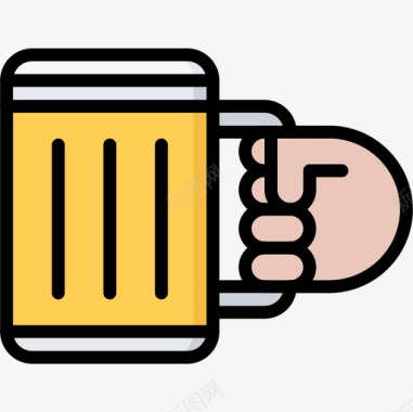 啤酒46号酒吧彩色图标图标