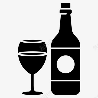 酒瓶酒饮料图标图标