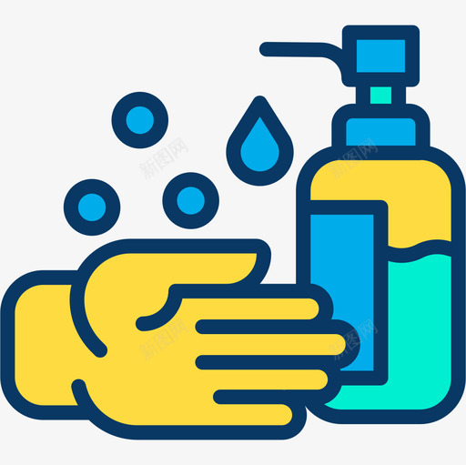 手洗卫生18线性颜色图标svg_新图网 https://ixintu.com 卫生 手洗 线性 颜色