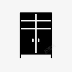 一套家具橱柜橱柜抽屉储物柜图标高清图片