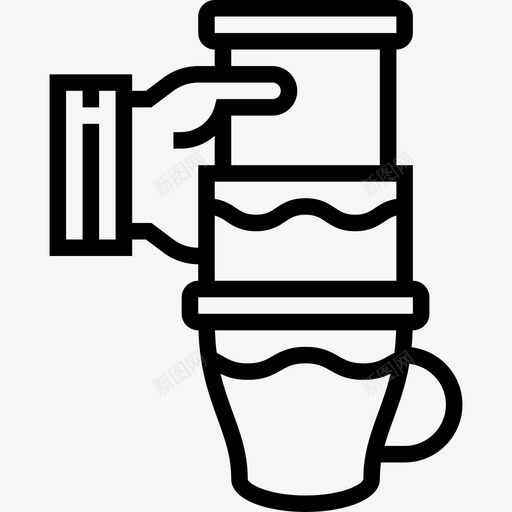 Aeropress咖啡61线性图标svg_新图网 https://ixintu.com Aeropress 咖啡 线性