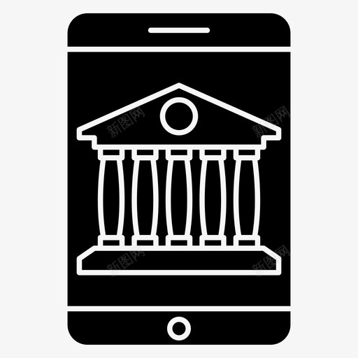 手机银行设备屏幕图标svg_新图网 https://ixintu.com 屏幕 手机 智能 设备 银行