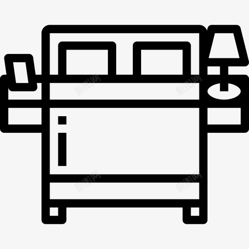 双人床家具110直线型图标svg_新图网 https://ixintu.com 双人床 家具110 直线型