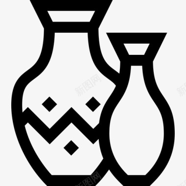 花瓶造型艺术2线性图标图标