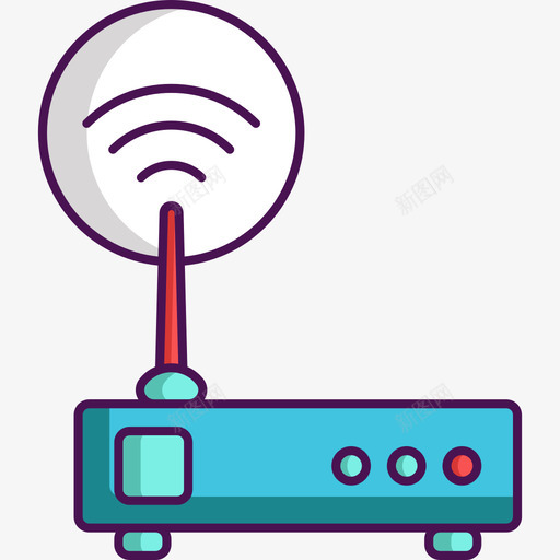 Wifi路由器技术69线性彩色图标svg_新图网 https://ixintu.com Wifi 彩色 技术 线性 路由器