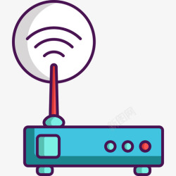 路由器彩色Wifi路由器技术69线性彩色图标高清图片