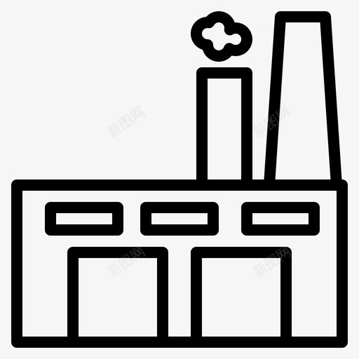 工厂银行办公室图标svg_新图网 https://ixintu.com 办公室 大楼 学校 工厂 银行 餐厅