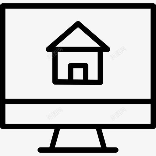 计算机房地产148线性图标svg_新图网 https://ixintu.com 房地产 线性 计算机