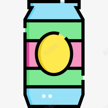 罐巴西嘉年华19线性颜色图标图标