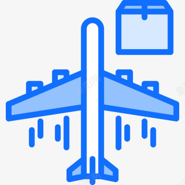 飞机12号店蓝色图标图标