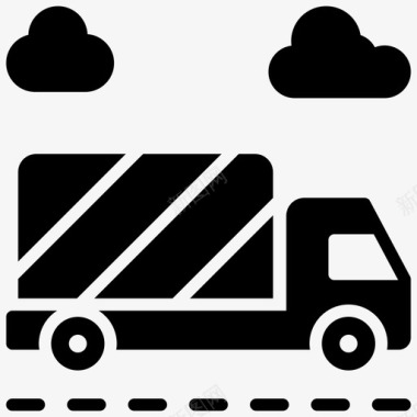 送货车送货货物送货服务图标图标