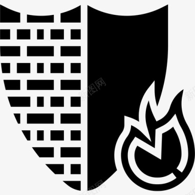 防火墙网络抢劫6字形图标图标