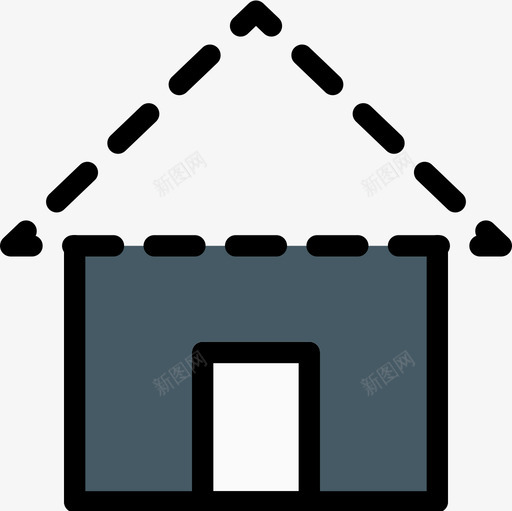 住宅建筑23线性颜色图标svg_新图网 https://ixintu.com 住宅 建筑 线性 颜色