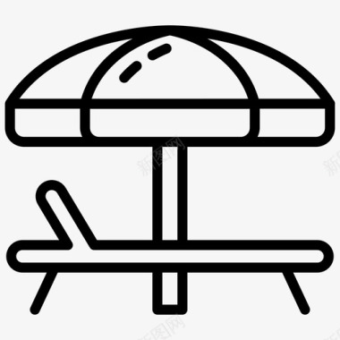 遮阳伞沙滩椅沙滩伞图标图标