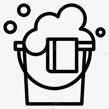 桶清洁塑料图标图标