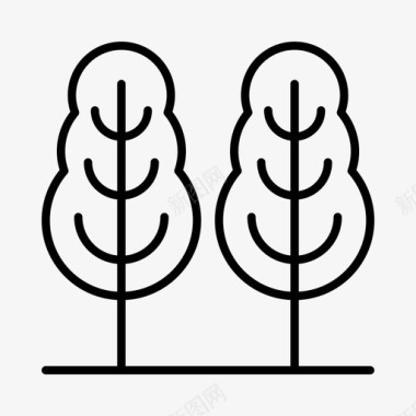 树木常绿花园图标图标