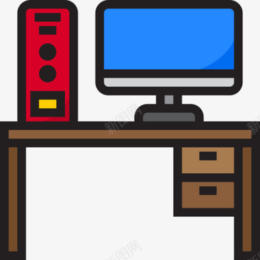 计算机办公和商务15线性颜色图标图标