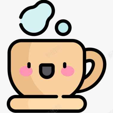 咖啡香肠原色图标图标