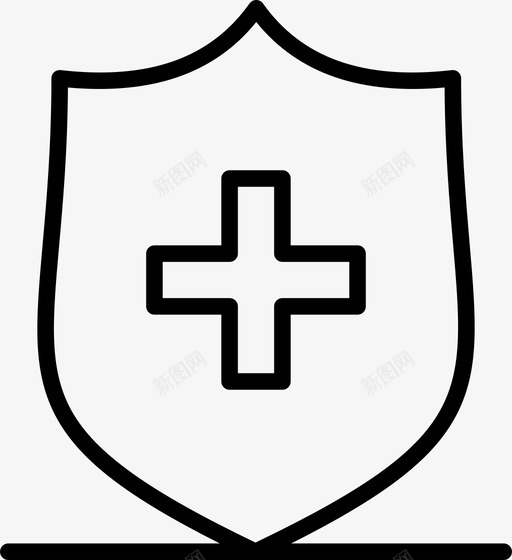 医疗加上盾牌图标svg_新图网 https://ixintu.com 加上 医疗 标志 盾牌