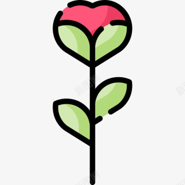 玫瑰爱情87直线色图标图标