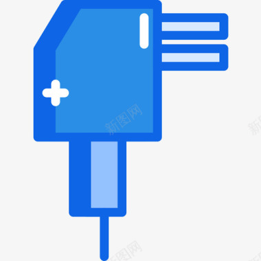 插头tech16蓝色图标图标