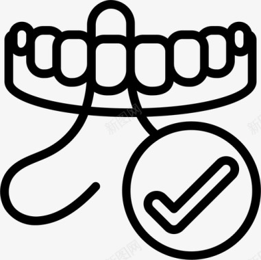 牙线牙科学4线状图标图标