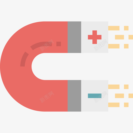 磁铁科学90扁平图标svg_新图网 https://ixintu.com 扁平 磁铁 科学90