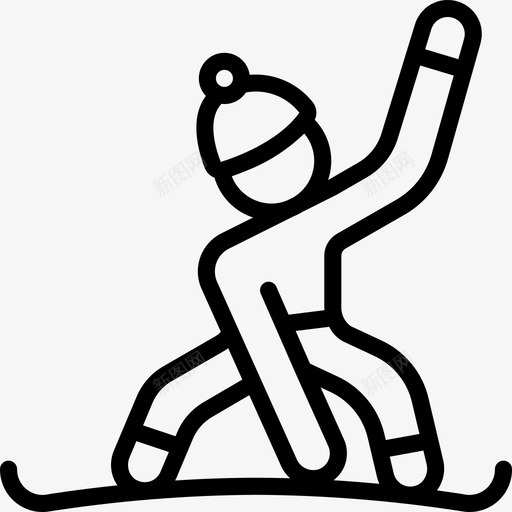 滑雪板冬季运动25直线型图标svg_新图网 https://ixintu.com 冬季运动25 滑雪板 直线型