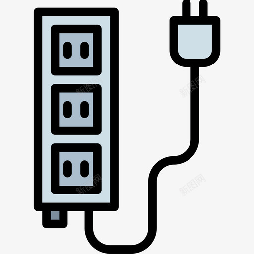 插座施工工具15线颜色图标svg_新图网 https://ixintu.com 工具 插座 施工 颜色