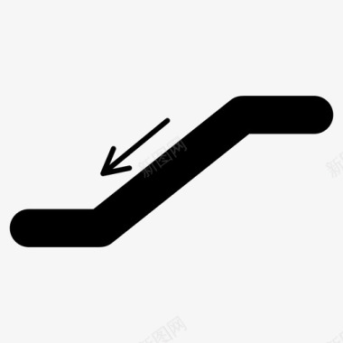 自动扶梯楼下航空标志图标图标