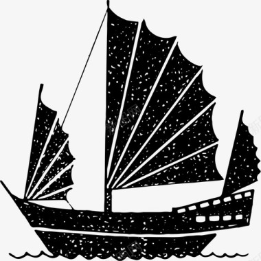 舢板船帆船东方图标图标
