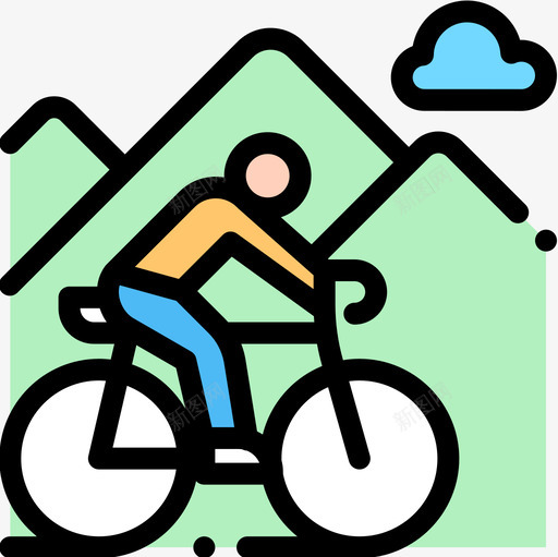 自行车自由时间15线性颜色图标svg_新图网 https://ixintu.com 时间 线性 自由 自行车 颜色