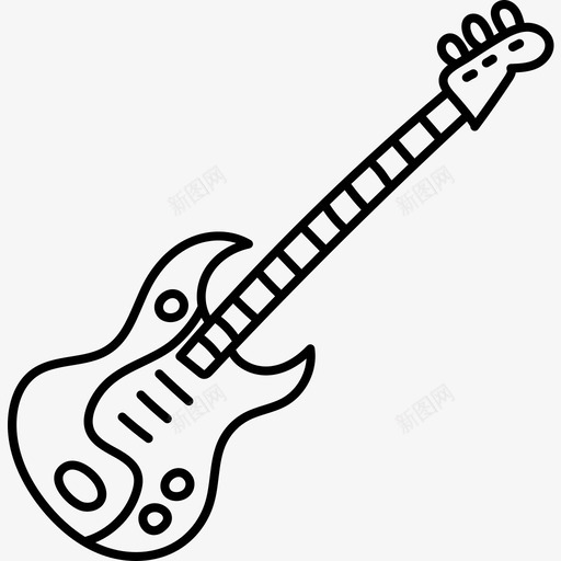 低音吉他乐器18黑色图标svg_新图网 https://ixintu.com 乐器 低音 吉他 黑色