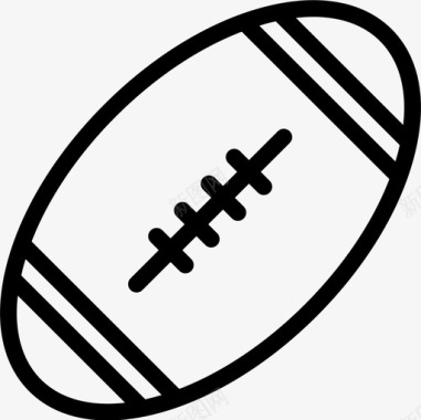 橄榄球运动和游戏9直线型图标图标