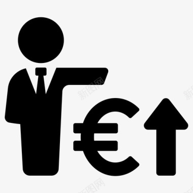 财务收益欧元图标图标