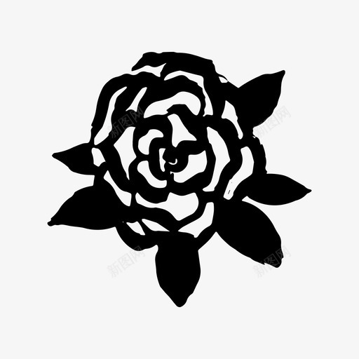 玫瑰美丽花朵图标svg_新图网 https://ixintu.com 古老 学校 玫瑰 纹身 美丽 老的 芬芳 花园 花朵