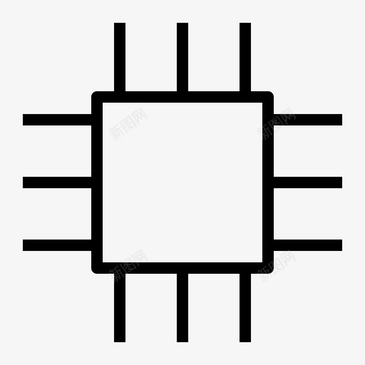 芯片组电路ic图标svg_新图网 https://ixintu.com ic ui7概述 处理器 电路 芯片组