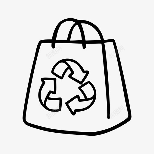 回收袋环保减少图标svg_新图网 https://ixintu.com 减少 回收 地球 手绘 拯救 环保 节约
